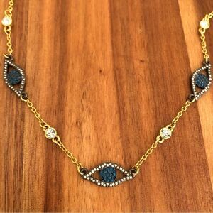 Evil Eye Station Necklace | 16” Adjustable